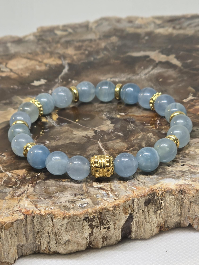 Bracelet Calcite bleue AA haute qualité 0,8 cm 