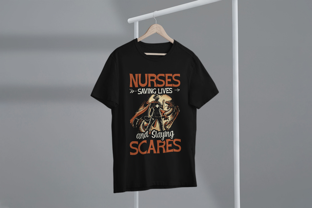 Nurses Saving Lives And Slaying Scares, Halloween Nurse. Krankenschwestern, die Leben retten und Angst vertreiben, Halloween-Krankenschwester