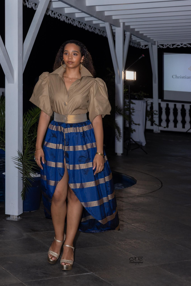 Ensemble jupe soie et combi short coton