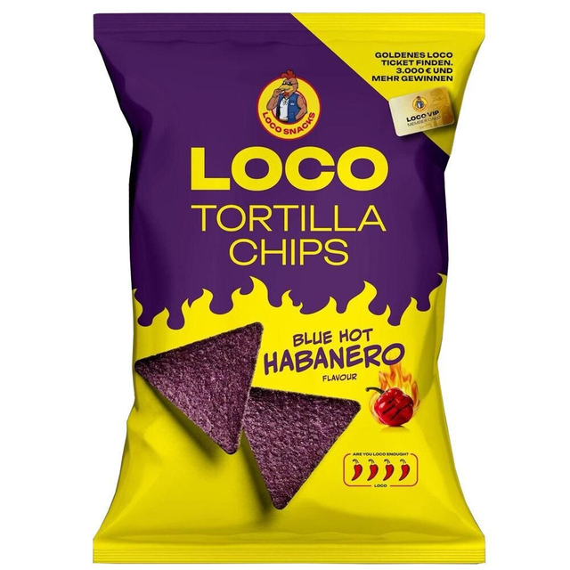 Loco Snack Tortilla Chips - Blue Hot Habanero - 100g - 12er Pack