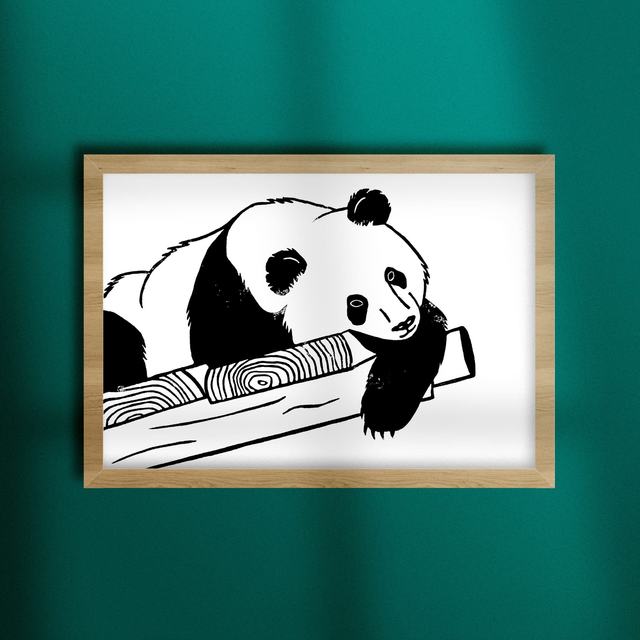 Linogravure A5 Panda