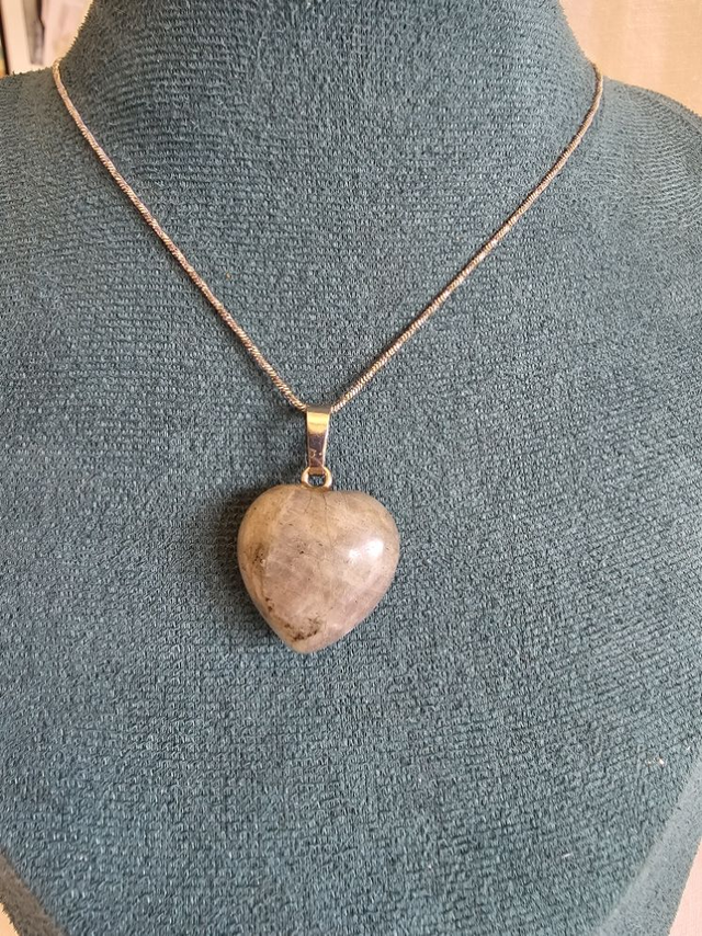pendentif cœur labradorite  