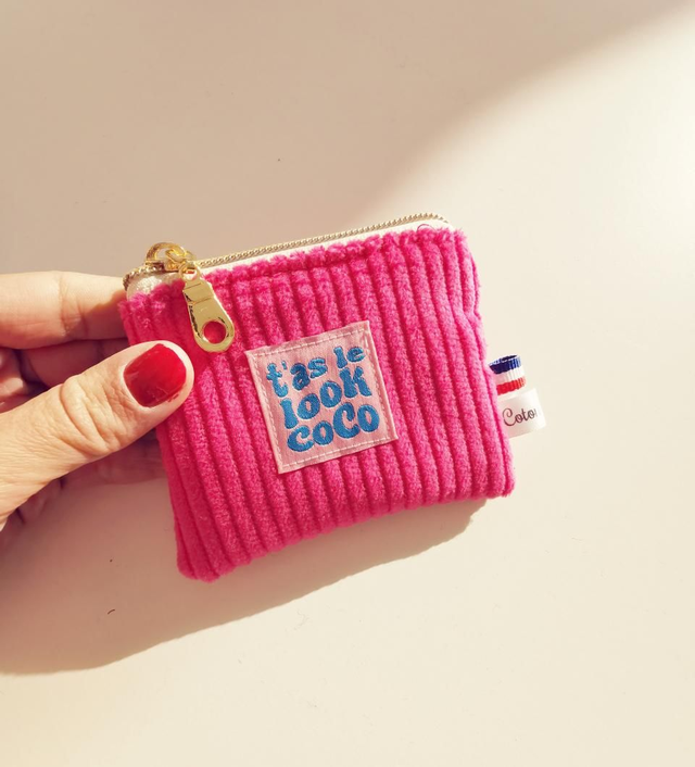 Porte-monnaie ELIOT velour rose 