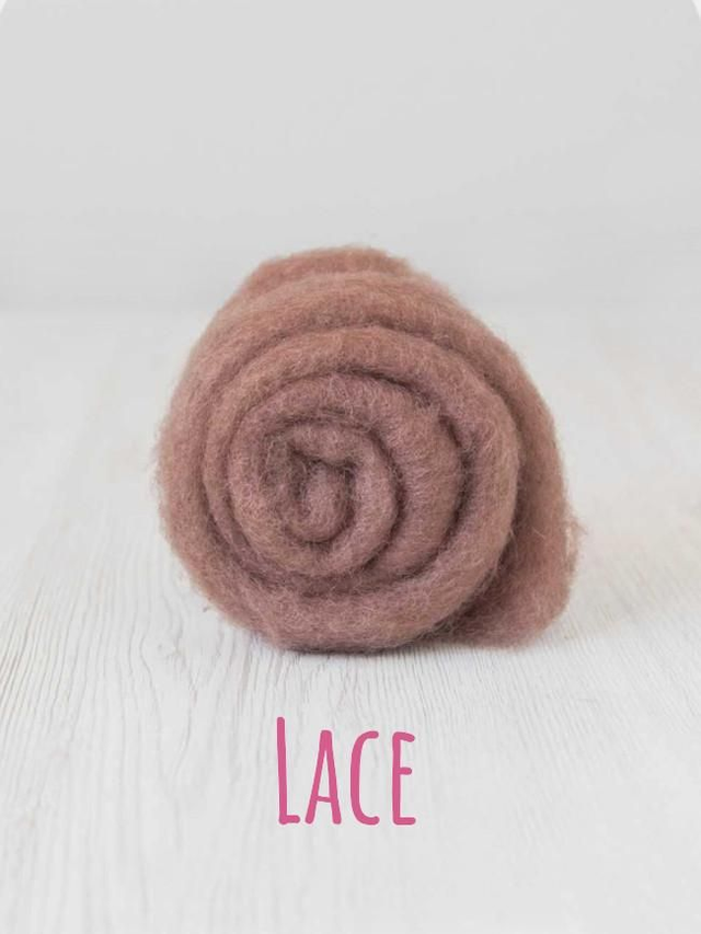 Carded wool for Needle Felting Maori DHG Carded Batt - Lace