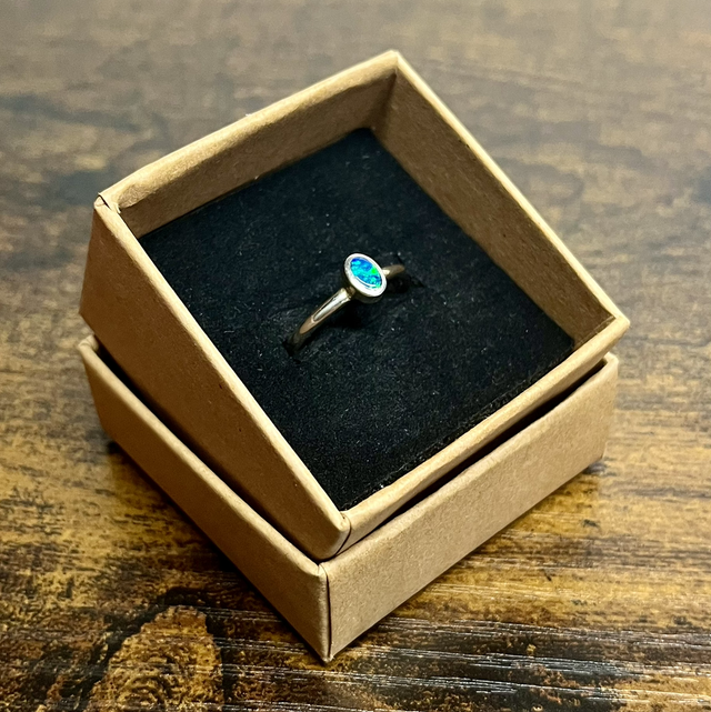 Bague en argent et Opale Australienne - Taille 55