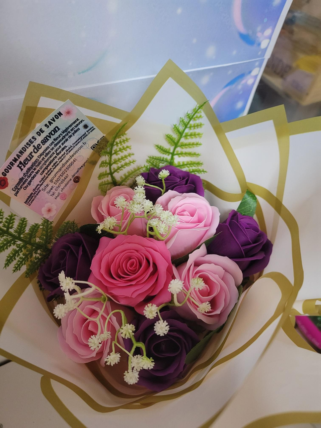 Bouquet roses de savon (5)