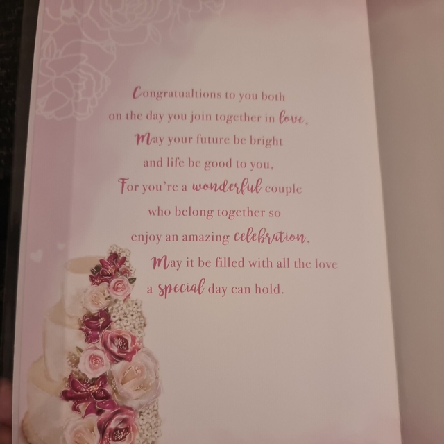 Wedding Day Card Bride and Groom 23cm x 15.25cm