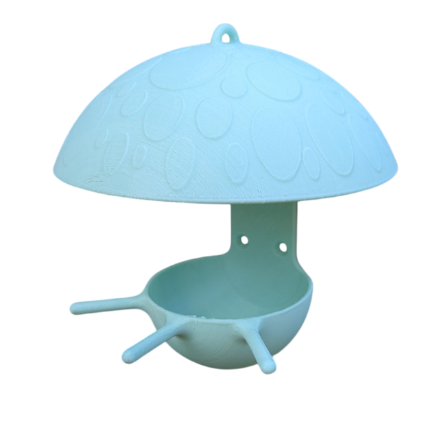 Mangeoire à oiseaux de la nature à suspendre ou murale en forme de champignon