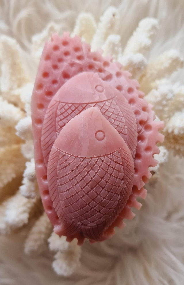 Pink Opal Fish Carving 