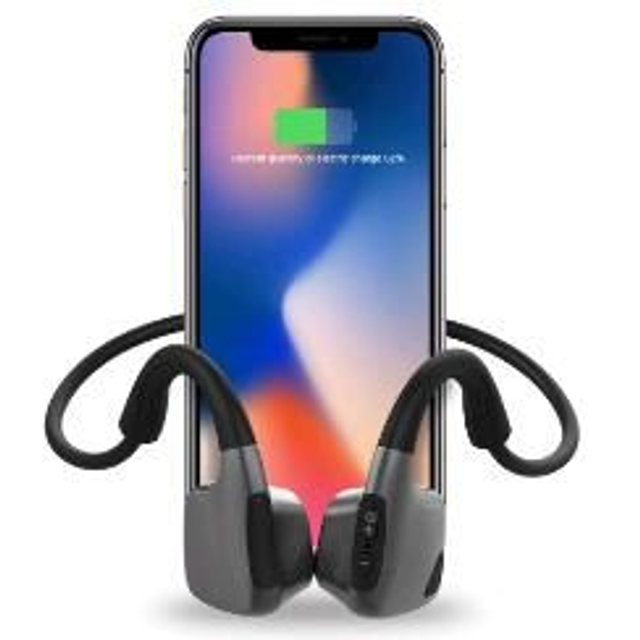 Hanngo.R R9 Auriculares Inalámbricos de Conducción Ósea Bluetooth para Uso en la Oficina, el Auto y Actividades al Aire Libre Negro