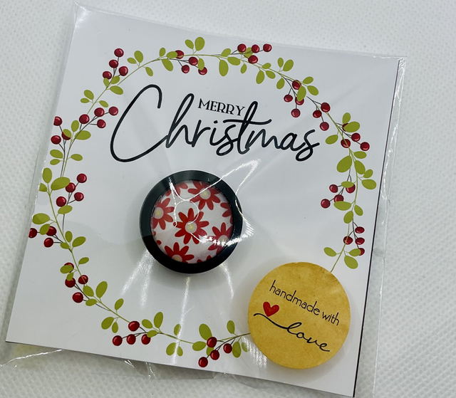 Handmade brooch with Christmas card. Gorgeous designs.