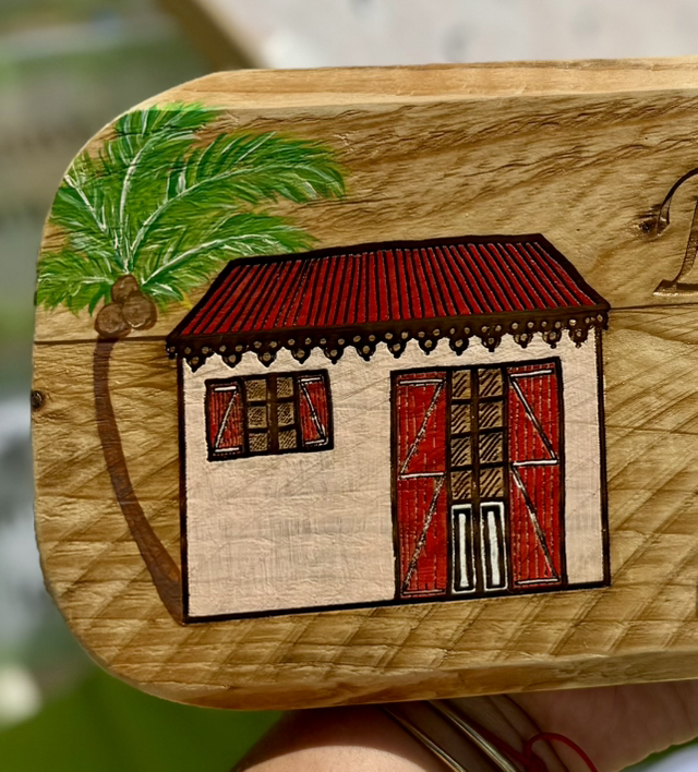 Support pour clés « Bienvenue la kaze! » kaze créole pié coco