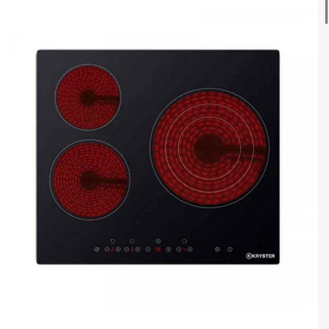 Plaque à induction ou vitrocéramique 3 zones KRYSTER - KINDZ3