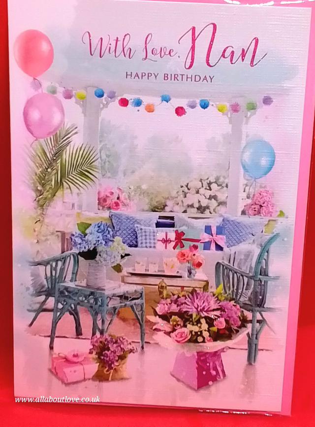 Nan Birthday Card Garden Room Design.