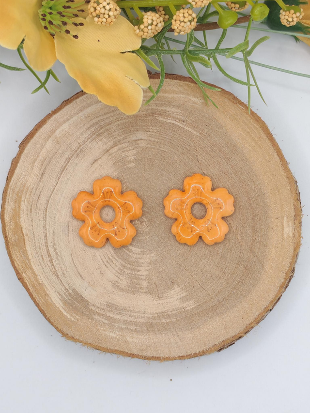 Fleurs Mohana marbré orange 