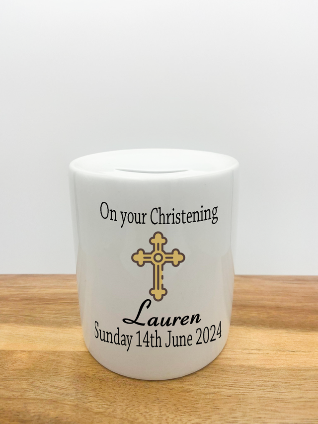 Personalised Money Box - Christening