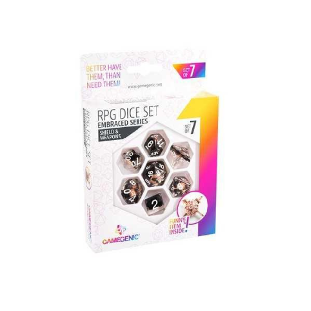 Gamegenic Embraced Series - Shield & Weapons - RPG Dice Set (7pcs) Multicolor