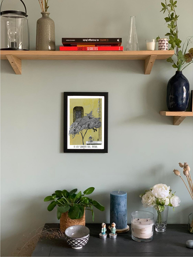 A LA SOMBRA DEL ARBOL - édition limitée - illustration noire et dorée - a4