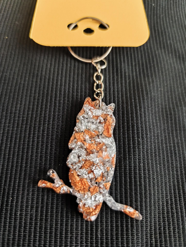 Porte-clé hibou bronze argent 