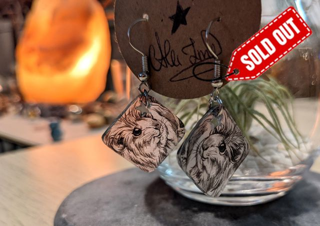 Pré-commande _ Cochon d&#039;Inde, boucles d&#039;oreilles