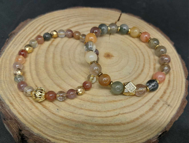 Bracelets quartz rutile coloré