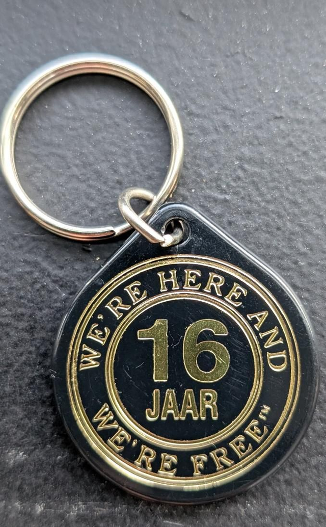 16 jaar plastic coin 