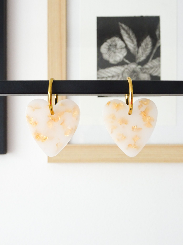 Coeur M : Blanc et or 1