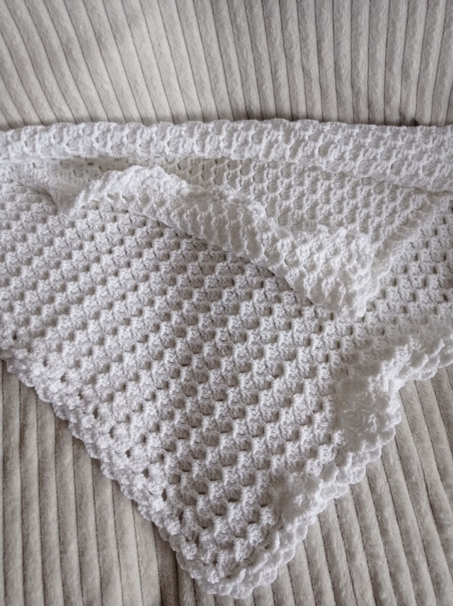 White Waffle - Pram Baby Blanket