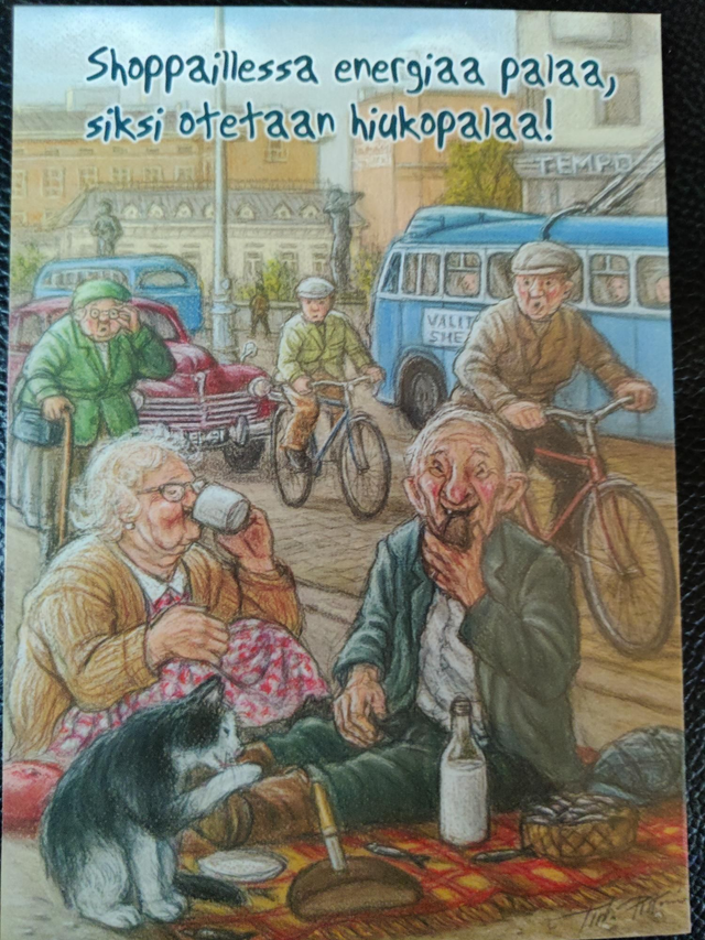 Postikortti Shoppaillessa