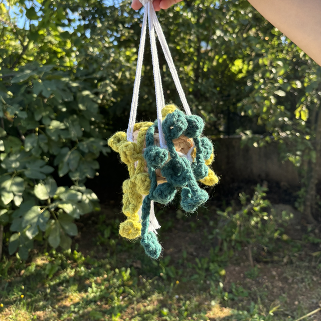 Pot suspendu macramé - Feuilles tombantes