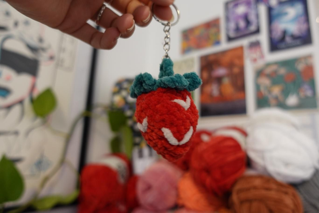 Cuties fruities | Charm de sac fraise en crochet🍓