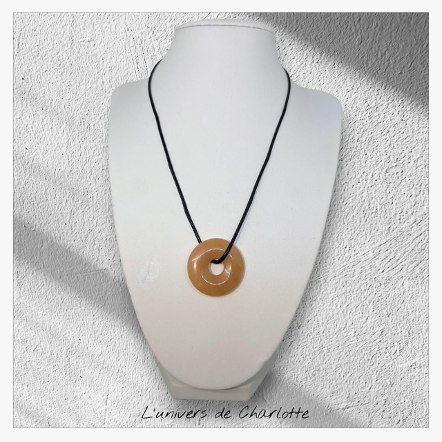 Pendentif " Aventurine orange" donut PN-308
