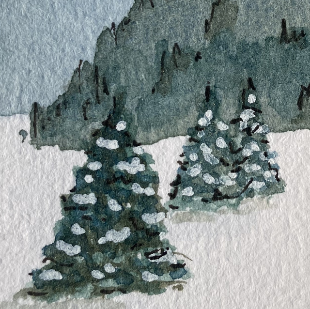 Marque-page Thème paysage d’hiver 34