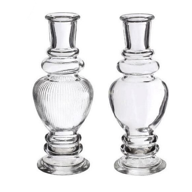 Gekleurd glazen flesje Venice vaasje,kandelaar Clear