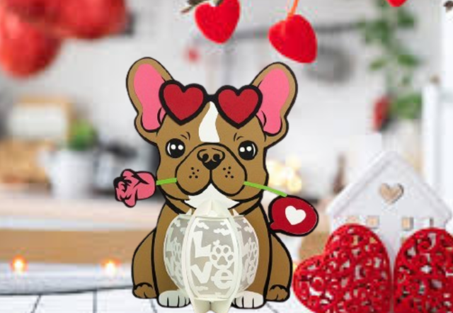 Lanterne Bouledogue St Valentin