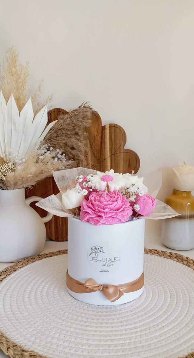 Bouquet de bougies "Eclat de rose"