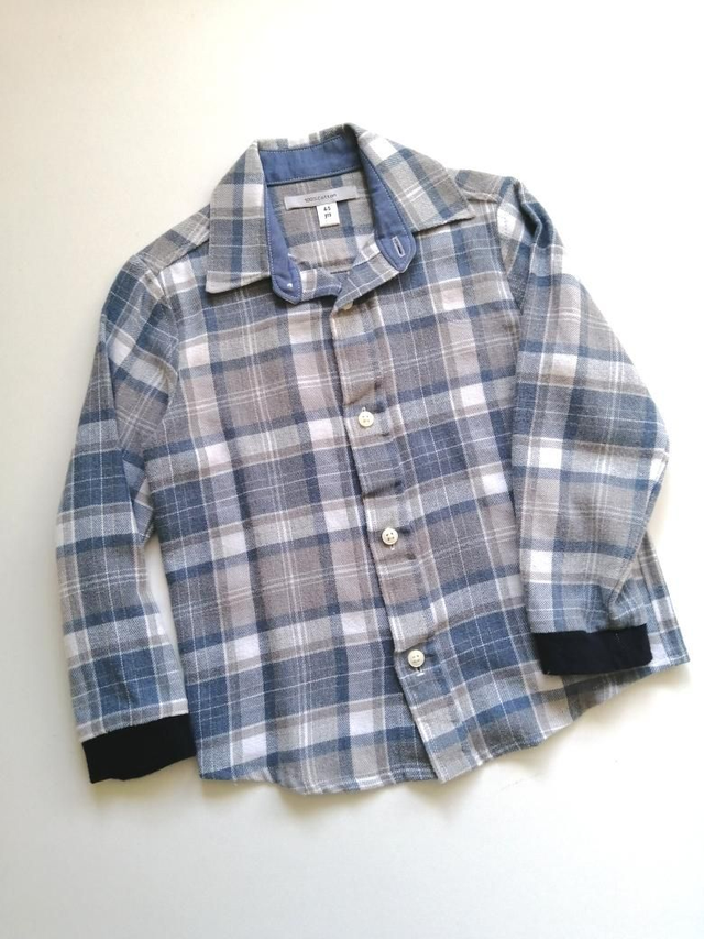 Shirt - 4 yrs (104 cm).  Grey check UPCYCLED