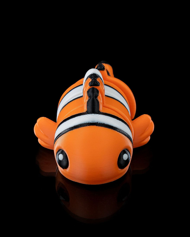 3D Druck: Cute Flexi Clownfish - Schlüsselanhänger oder Magnet 