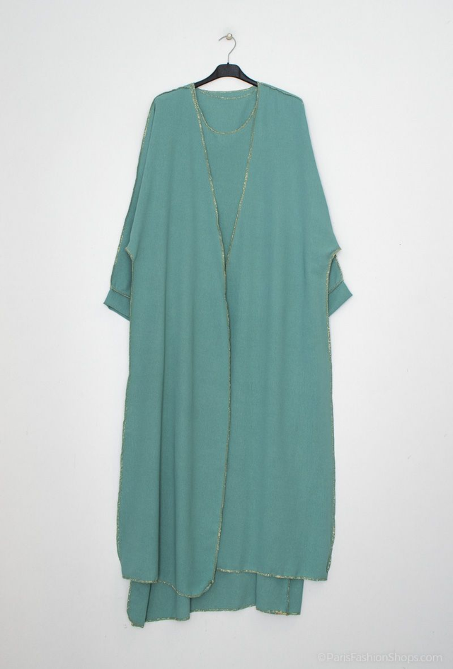 ABAYA L'UNIQUE 2 PIÉCES -VERT D'EAU-