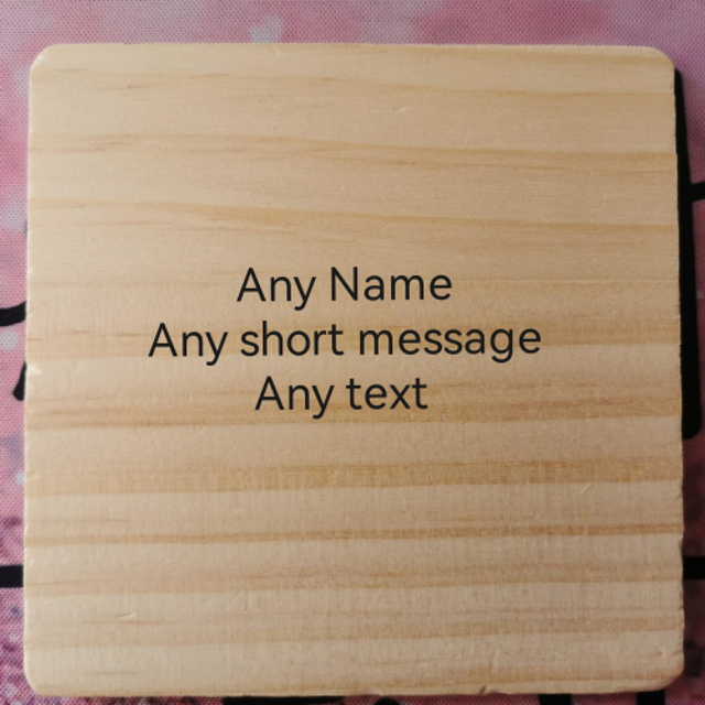 Personalised Square Wooden Coaster - Customised Wooden Coaster