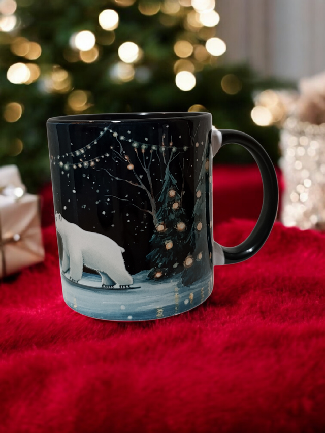 Tasse Hivernale – Ours Polaire & Forêt Enchantée