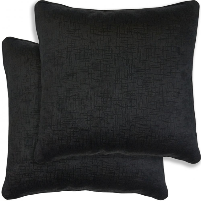Enhanced Living Pair of Vogue Black Cushion Covers - Cases Only