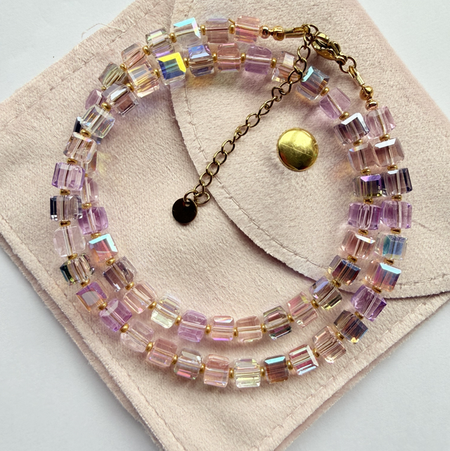 Ophelia - Dusty Purple Beaded Choker Style Necklace