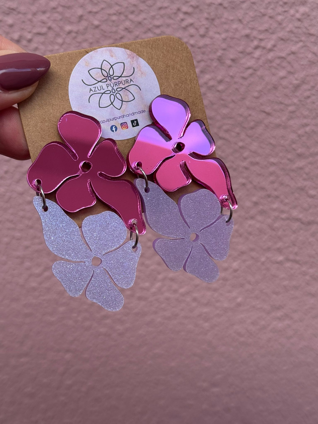 Brincos Flores Duplas