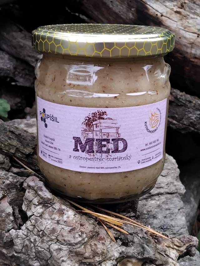 Med a ostropestřec - pastový med s ostropestřcem mariánským 500g