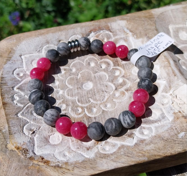 Bracelet Rhodochrosite et Jaspe
