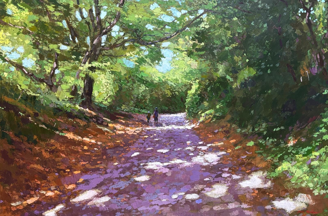 Une promenade tranquille. 97x146cm,  huile sur toile 