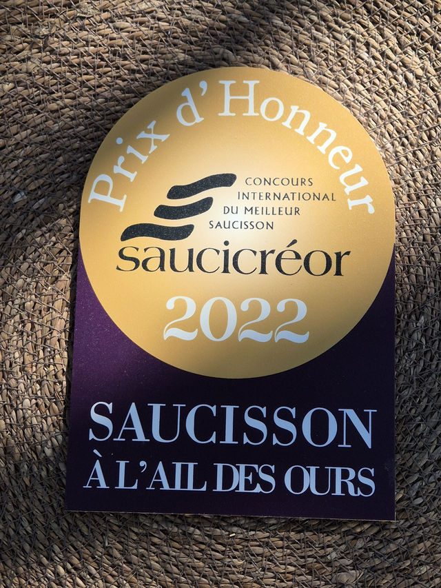 🌿 Saucisson à l’Ail des Ours - Prix d’Honneur 2022