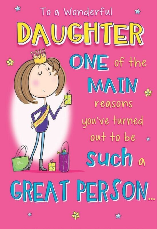 Daughter Humor Cheeky Novelty Joke Birthday Card.