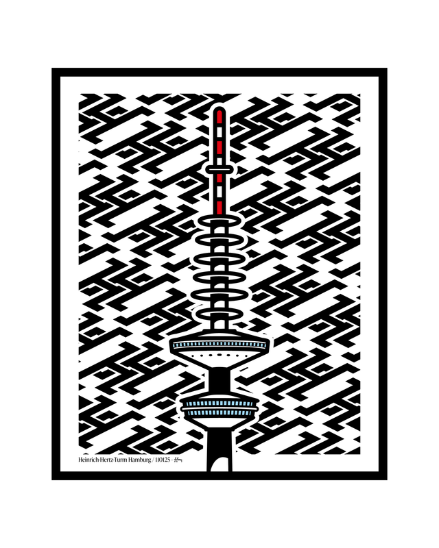 Heinrich-Herz-Turm Hamburg 110125 - Hony | Kunstdruck